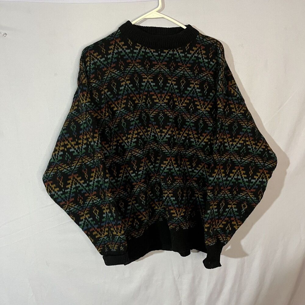 ETCHINGS - Knit Vintage WOOL BLEND Mens XL Sweater vtg Hong Kong